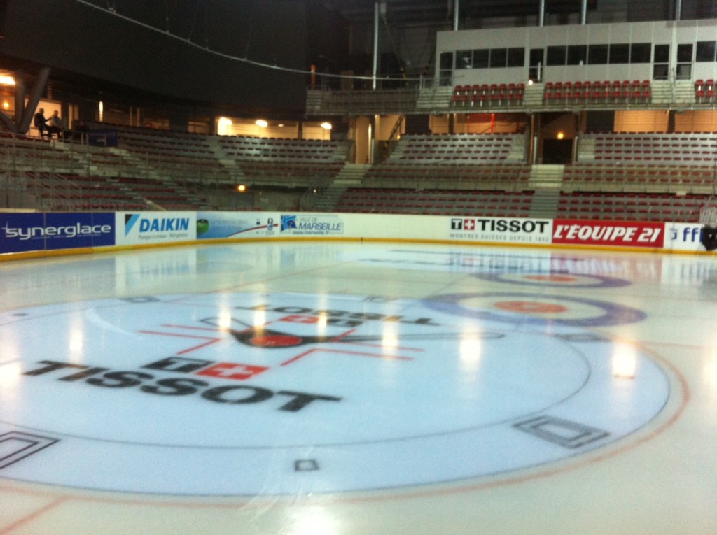 Marquage sous glaçe pour la fédération de Hockey sur glaçe.